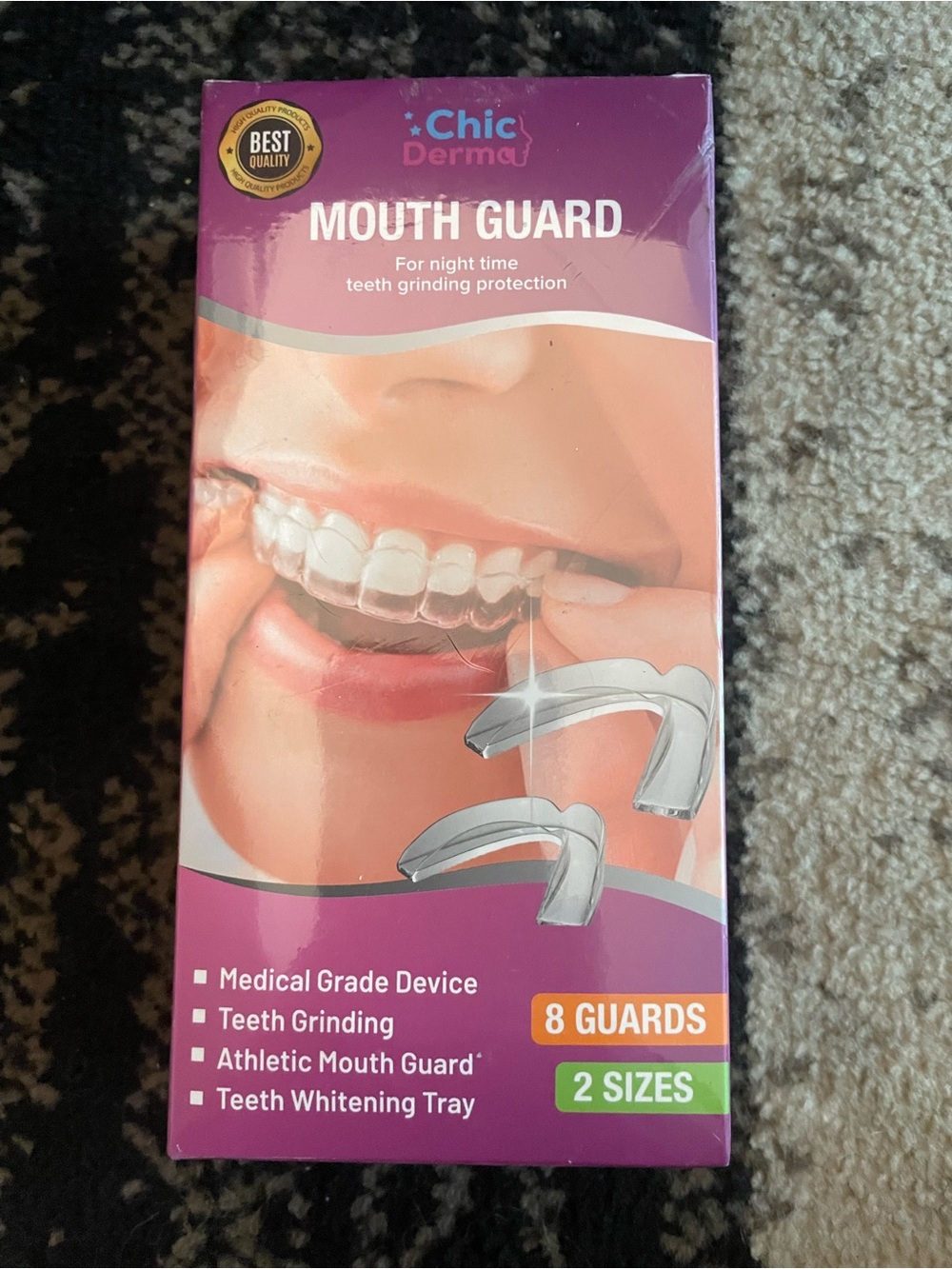 Chic Dermcu Mouth Guard - Clear Nighttime Teeth Guard (Purple Packaging)